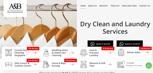 A&B Professional Dry Clean & Laundry - Dry Cleaning Singapore (Credit: A&B Professional Dry Clean & Laundry)