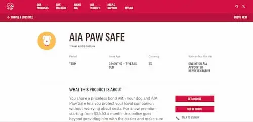 AIA Paw Safe - Singapore Pet Insurance