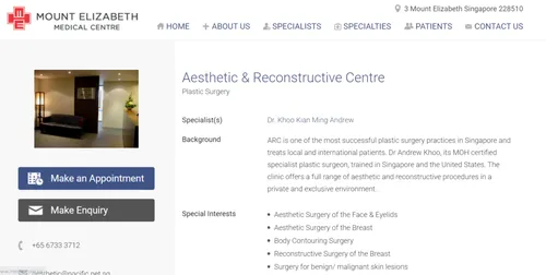 Aesthetic and Reconstructive Centre - Singapore Liposuction (Credit: Aesthetic and Reconstructive Centre)