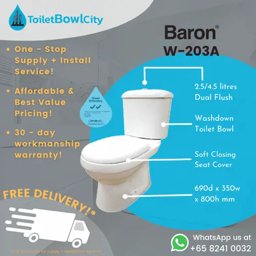 Baron W-203A (Toilet Bowl City) - Toilet Bowl Singapore