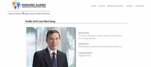 Dr Liew Woei Kang – Paediatric Allergy Immunology Rheumatology Centre - Rheumatologist Singapore