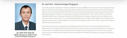  Dr. Abel Soh Wah Ek - Endocrinologist Singapore