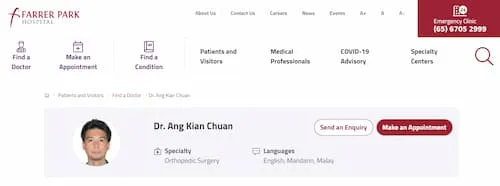  Dr. Ang Kian Chuan - Sports Doctor Singapore (Credit: Dr. Ang Kian Chuan)