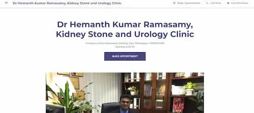 Dr. Hemanth Kumar Ramasamy - Kidney Stone and Urology Clinic - Urologist Malaysia 