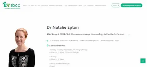 Dr. Natalie Epton - Pediatrician Singapore