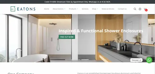 Eatons Interiors - Shower Screen Singapore 