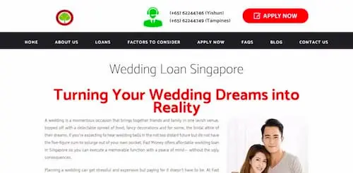 Fast Money - Wedding Loan Singapore