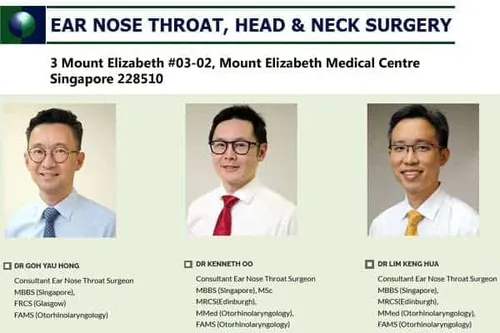 Dr Goh Yau Hong -  ENT Specialist Singapore (Credit: Earnosethroat.com.sg) 