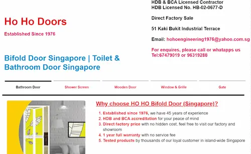 Ho Ho Engineering - Sliding Door Singapore