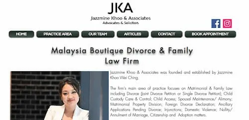 Jazzmine Khoo Wei Ching  - Divorce Lawyer KL Selangor (Credit: Jazzmine Khoo Wei Ching)  