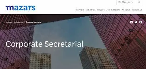 Mazars Malaysia - Company Secretarial Services KL Selangor 