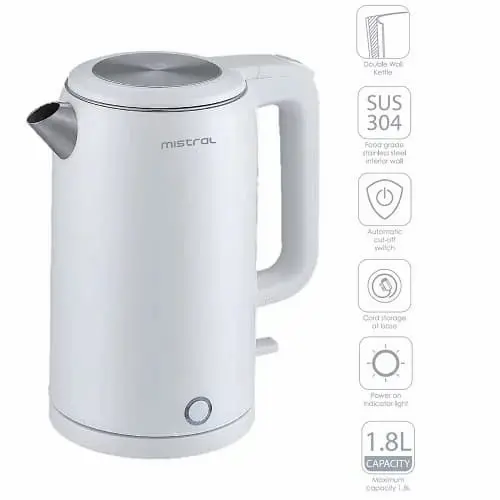 Mimica by Mistral 1.8L Double-Wall Electric Kettle - Electric Kettle Singapore