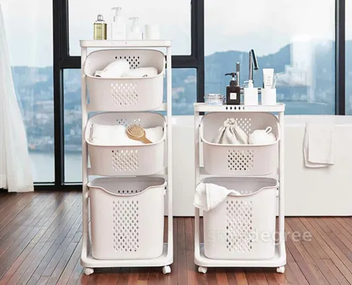 Multi-Tier Laundry Basket (With Wheels) - Laundry Basket Singapore (Credit: Style Degree)  