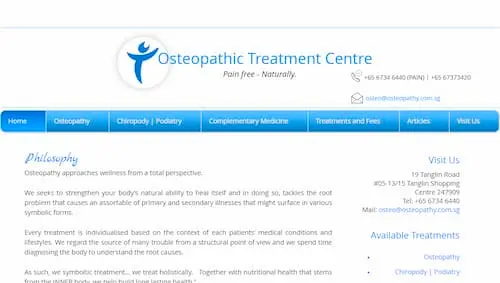 Osteopathic Treatment Centre - Osteopath Singapore