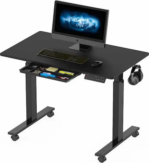 SHW Electric Height Adjustable Mobile Computer Desk - Sit Stand Desk Sydney