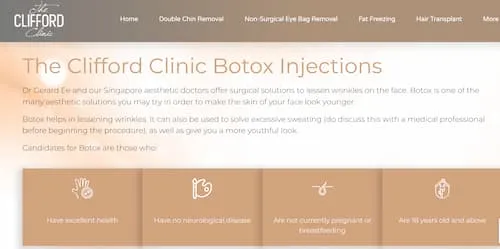 The Clifford Clinic - Jaw Botox Singapore (Credit: The Clifford Clinic)