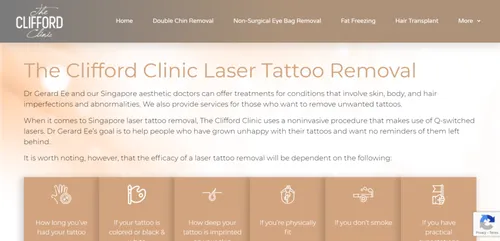 The Clifford Clinic - Tattoo Removal Singapore (Credit: The Clifford)