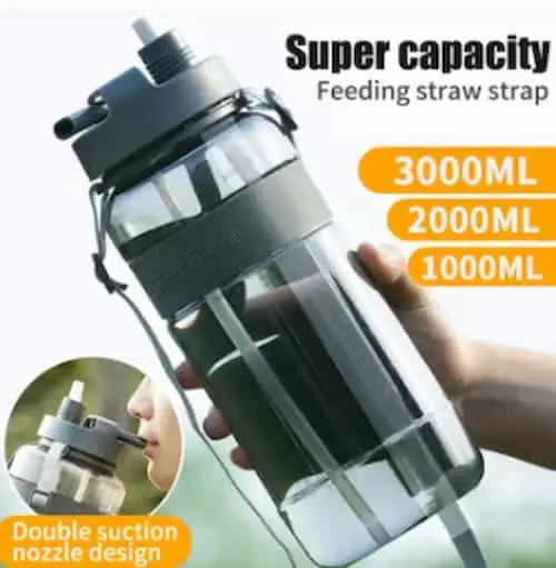 Big BPA with Straps free Exercise Gym Training Drink Gallon Water Bottle With Straw Portable Bottle  - Water Bottle KL Selangor