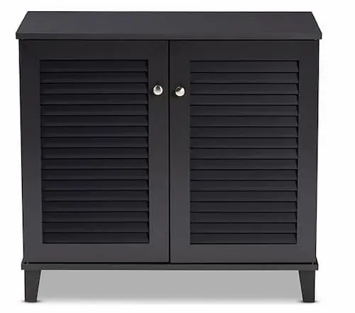 Coolidge Dark Grayed 4-Shelf Wood Shoe Storage Cabinet  - Shoe Cabinet Malaysia