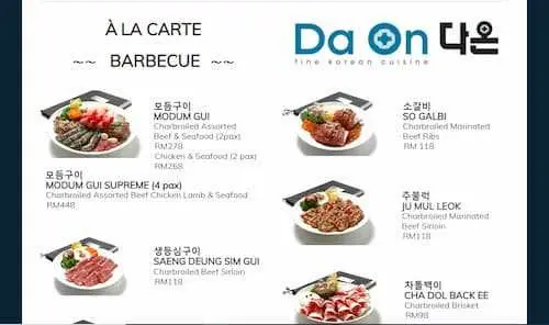 Da On Fine Korean Dining - Korean Barbeque KL Selangor