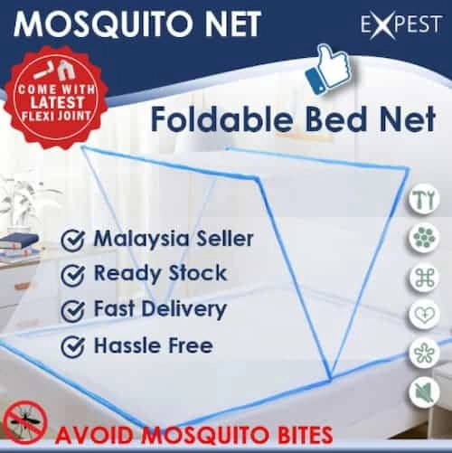 Expest Foldable Mosquito Bed Net DIY - Mosquito Net Malaysia (Credit: Expest)  