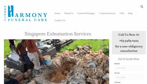 Harmony Funeral Care - Exhumation Singapore