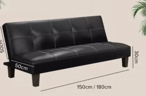  JAEDEN PU Leather 2 in 1 Durable Foldable Sofa Bed - Sofa Bed Malaysia (Credit: JAEDEN PU) 