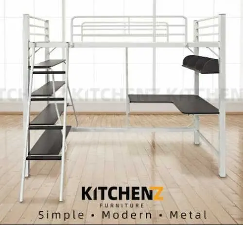 KitchenZ Loft Bed Frame Study Table & Book Shelves  - Loft Beds KL Selangor