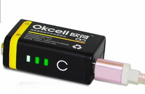 OKcell 9V 800mAh USB Rechargeable Lipo Battery  - Rechargeable Battery Malaysia  