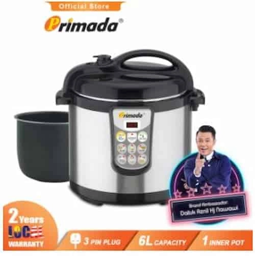 Primada Pressure Cooker – PC6010 - Pressure Cooker Malaysia (Credit: Primada)  