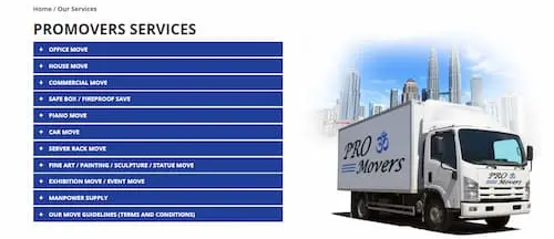 Pro Movers - Best Furniture Moving KL Selangor (Credit: Pro Movers)