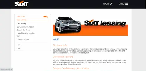 Sixt Singapore -  Car Leasing Singapore