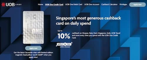 UOB One Credit Card - Credit Card Petrol Singapore (Credit: UOB) 