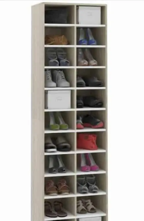 vidaXL Shoe Cabinet 22 Compartments White Sonoma Oak 72" Chipboard Rack Shelf  - Shoe Cabinet Malaysia